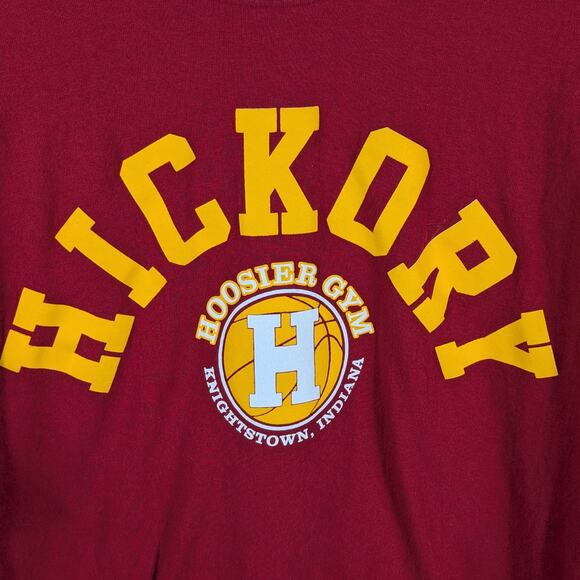 Hickory Hoosier Gym Shirt Men's Small Red Long Sleeve Basketball Indiana Tee - Picture 2 of 3